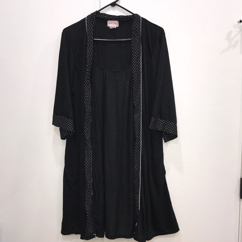 Black Robe with White Polka Dots